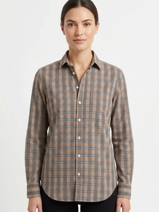 Frank & Eileen Tops - Frank & Eileen Joedy Oversized Plaid Button Down Shirt Size S Brown Cotton